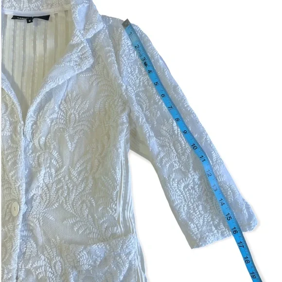 NANETTE LEPORE New Wave Notched-Collar Lace Jacket sz 12 - Picture 13 of 15